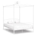 Rám postele s nebesy bílý kovový 160x200 cm