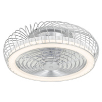 Chytrý stropní ventilátor stříbrný včetně LED s dálkovým ovládáním - Crowe