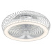 Chytrý stropní ventilátor stříbrný vč. LED s dálkovým ovládáním - Crowe