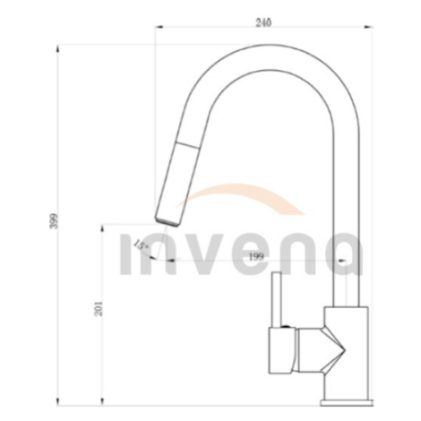 INVENA Dřezová baterie ELIA, vytahovací výtok, černá BZ-89-W04-C