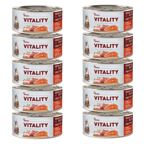 Akinu VITALITY Kuřecí & losos konzerva pro kočky 10 x 70 g