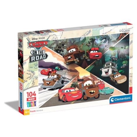 Clementoni - Puzzle Maxi 104 Disney Disney Pixar CARS: Auta na cestách Sparkys
