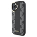 Zadní kryt DKNY PU Leather Checkered Pattern Magsafe pro Apple iPhone 16, černá