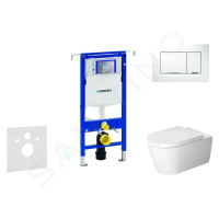 Geberit 111.355.00.5 NM5 - Modul pro závěsné WC s tlačítkem Sigma30, bílá/lesklý chrom + Duravit