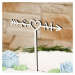 Dřevěný svatební zápich do dortu - Šipka s iniciály novomanželů