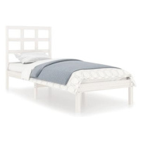Rám postele bílý masivní dřevo 100 × 200 cm, 3105461