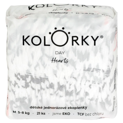 KOLORKY DAY jednorázové eko plenky srdce - M (5-8 kg), 21 ks . Pro slevu 5% zadejte v košíku EAN