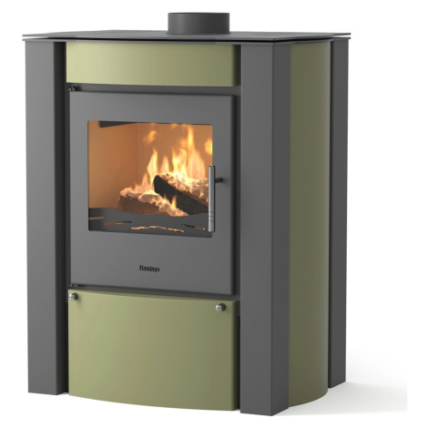 HS Flamingo Krbová kamna AMOS olivová  690 x 855 x 492 mm