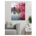 Obrazy na stěnu - Japonský chrám u růžové sakury Rozměr: 80x100 cm, Rámování: vypnuté plátno na 