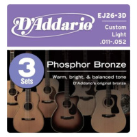 D'Addario EJ26-3D Phosphor Bronze Custom Light - .011 - .052 - 3ks