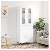 vidaXL Skříň highboard lesklá bílá 69,5 x 34 x 180 cm kompozitní dřevo