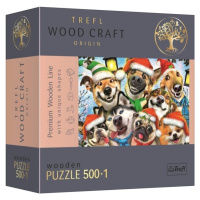 Trefl Wood Craft Origin Puzzle Vánoční psi 501 dílků - dřevěné