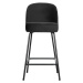 Černá barová židle BePureHome Vogue Velvet, výška 89 cm