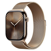 Apple Watch Series 10 46mm Cellular Zlatý titan se zlatým milánským tahem - S/M