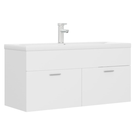 vidaXL Skříňka se zápustným umyvadlem bílá dřevotříska