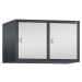C+P Nástavná skříň CLASSIC, 2 oddíly, šířka oddílu 400 mm, černošedá / světlá šedá