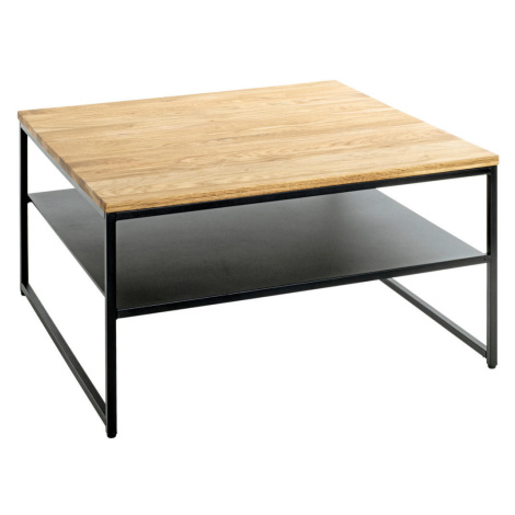 KONFERENČNÍ STOLEK, černá, barvy dubu, dřevo, kov, 70/70/40 cm