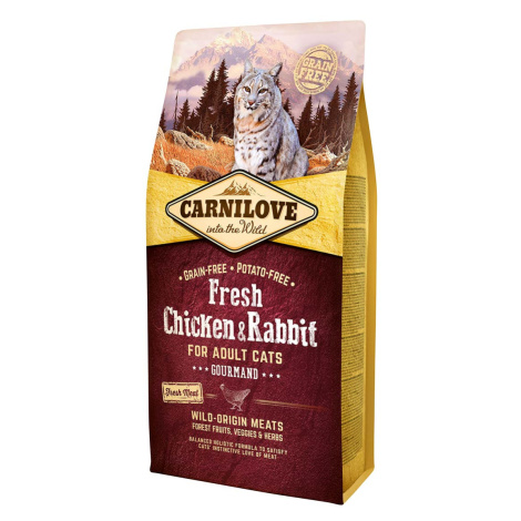 Carnilove Cat Adult Fresh – kuře a králík / Gourmand 6 kg