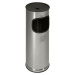 VAR Bezpečnostní kombinovaný popelník, ušlechtilá ocel, objem 17 l, v x Ø 610 x 250 mm, ušlechti