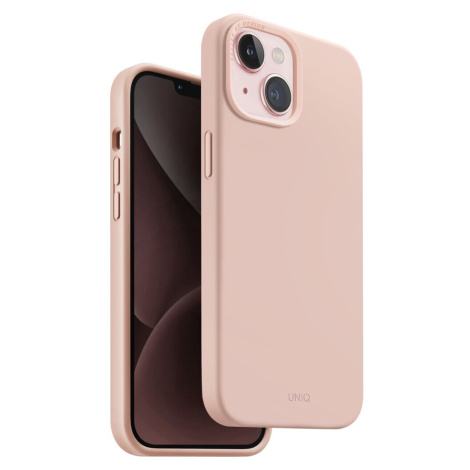 UNIQ Lino Hue MagClick ochranný kryt iPhone 15 Blush (růžový)