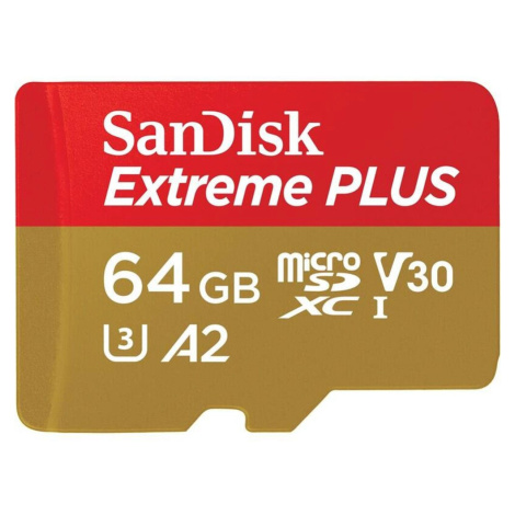 SanDisk micro SDXC karta 64GB Extreme PLUS + adaptér SDSQXBU-064G-GN6MA