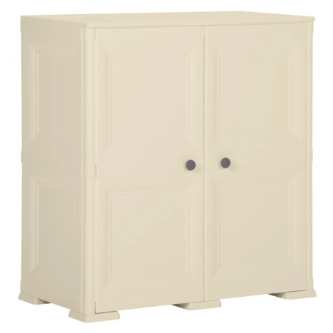 vidaXL Plastová skříňka 79 x 43 x 85,5 cm design dřeva angorská bílá