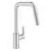 GROHE QuickFix Start Dřezová baterie s výsuvnou sprškou, supersteel 30631DC0