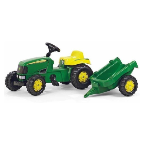 Šlapací traktor Rolly Kid J.Deere s vlečkou - zelený