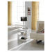 Estila Moderní lesklý příruční stolek Danea bílé barvy ve tvaru písmene Z 50cm