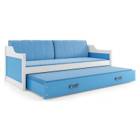 BMS Dětská postel s přistýlkou DAWID | bílá 80 x 190 cm Barva: Modrá