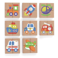Viga Dřevěné magnetické puzzle dopravní prostředky