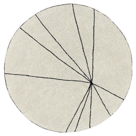 Krémový pratelný ručně tkaný bavlněný kulatý koberec ø 160 cm Trace Beige – Lorena Canals