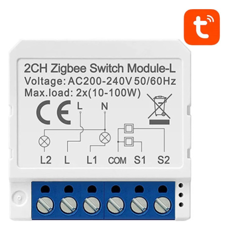 Přepínač Avatto Smart ZigBee Wall Switch LZWSM16-W2 Without Neutral TUYA