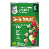 GERBER Organic křupky s banánem a malinami 35g