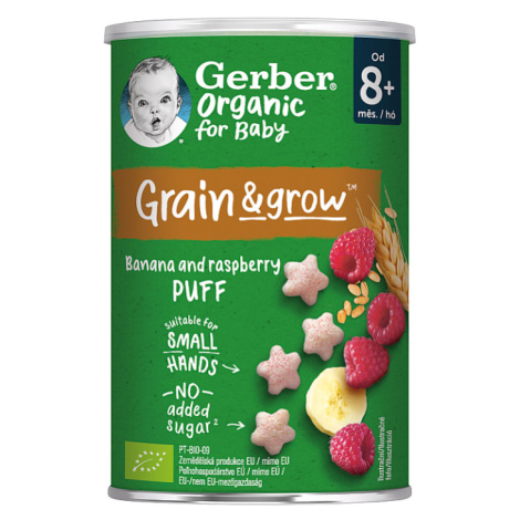 GERBER Organic křupky s banánem a malinami 35g