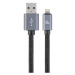 Gembird CABLEXPERT kabel USB 2.0 Lightning (IP5 a vyšší), opletený, 1,8m, černá - CCB-mUSB2B-AML