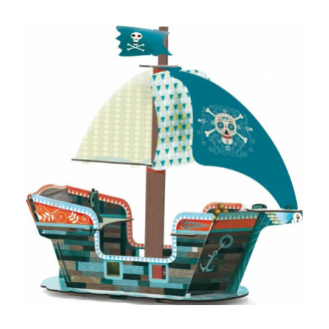 3D kartonová skládačka - Pirátská loď DJECO