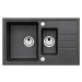 Alveus INTERMEZZO 70/91 černý - obdélníkový granitový dřez 780x480x200 mm s vaničkou a odkládací