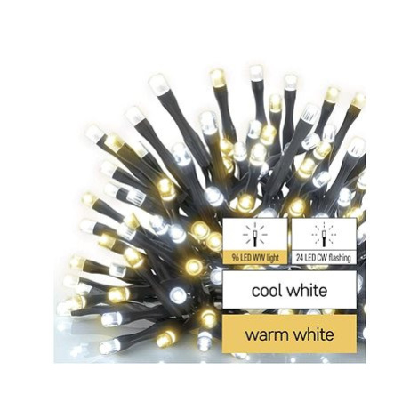 EMOS LED vánoční řetěz blikající, 12 m, venkovní i vnitřní, teplá/studená bílá, časovač