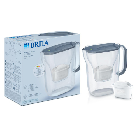 BRITA Style Essential 2,4 l filtrační konvice šedomodrá + 1 filtr na měkkou vodu