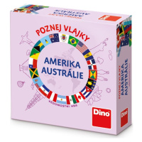 Dino Poznej vlajky Amerika a Austrálie cestovní hra