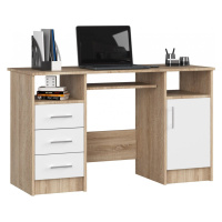 Ak furniture Volně stojící psací stůl Ana 124 cm dub sonoma/bílý