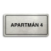 Accept Piktogram "APARTMÁN 4" (160 × 80 mm) (stříbrná tabulka - černý tisk)