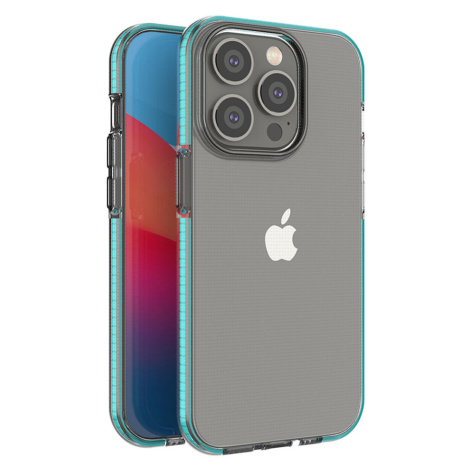 Spring silikonové pouzdro s barevným lemem na iPhone 14 PRO 6.1" Light blue