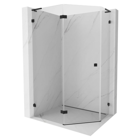 MEXEN/S Lunar L sprchový kout pětiboký křídlový levá 100 x 90, transparent, černá 831L-100L-090P