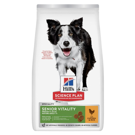Výhodná balení Hill's Science 2 x velké balení - Mature Adult Senior Vitality 7+ Medium Chicken  Hill's Science Plan