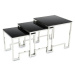 HowHomely SADA 3x Konferenční stolek SAMMEN chrom/černá