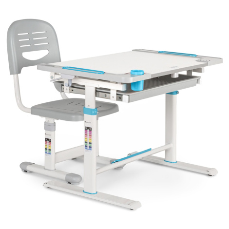 Blumfeldt Tommi XL, sada dětského psacího stolku a židle, výškově nastavitelný stůl a ergonomick