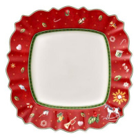 Villeroy & Boch Vánoční mělký talíř Toy's delight čtvercový, červený