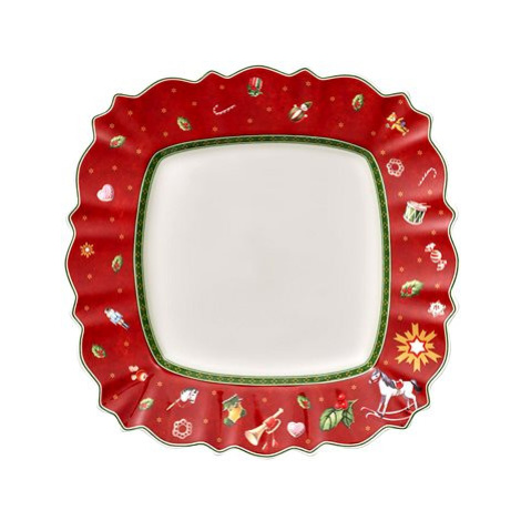 Villeroy & Boch Vánoční mělký talíř Toy's delight čtvercový, červený